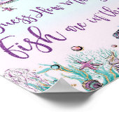 Meerjungfrau schätzt wie viele Fisch Baby Dusche G Poster (Ecke)