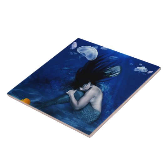 Meerjungfrau Schlafen am Meeresgrund Fliese (Seite)