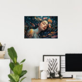 Meerjungfrau schläft im Riff Poster (Heimbüro)