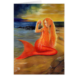 Meerjungfrau-Schlüsselsonnenuntergang-Karte