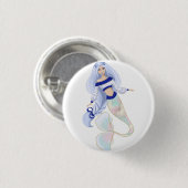 Meerjungfrau Schneejungfrau Aufkleber Button (Vorne & Hinten)