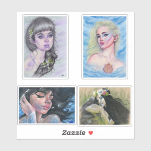 Meerjungfrau schneidet Aufkleber aus