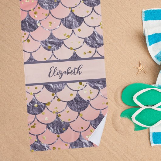 Meerjungfrau Schuppen rosa pfirsichfarbene lila Be Strandtuch