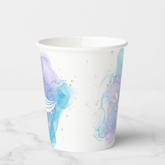 Meerjungfrau Schwanz Aquarell Unterhalb des Meeres Pappbecher (Links)