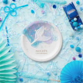 Meerjungfrau Schwanz Aquarell Unterhalb des Meeres Pappteller (Party)