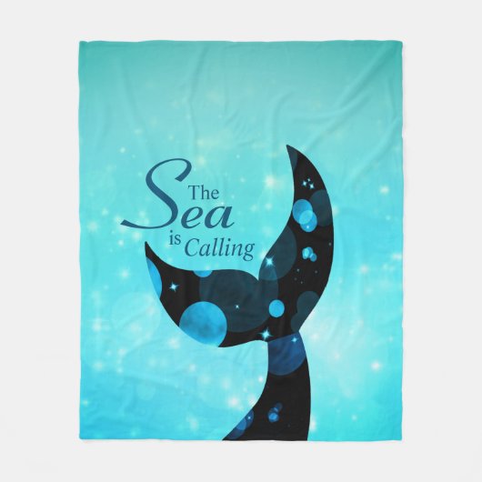 Meerjungfrau Schwanz Das Meer ruft Zitat Fleecedecke (Vorderseite)
