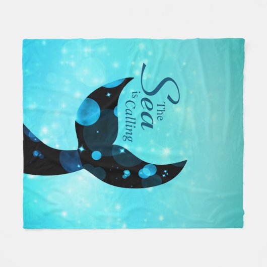 Meerjungfrau Schwanz Das Meer ruft Zitat Fleecedecke (Vorderseite (Horizontal))