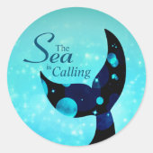 Meerjungfrau Schwanz Das Meer ruft Zitat Runder Aufkleber (Vorderseite)