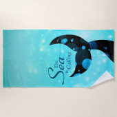 Meerjungfrau Schwanz Das Meer ruft Zitat Strandtuch (Vorderseite)