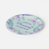 Meerjungfrau-Schwanz, die jedes Alter zum Geburtst Pappteller (Schrägansicht)