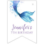 Meerjungfrau Schwanz Geburtstag unter dem Meer Lil Wimpelkette (Erste Fahne)
