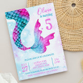 Meerjungfrau-Schwanz Girl's Birthday Party Einladung