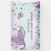 Meerjungfrau-Schwanz im Hintergrund der Geburtstag Banner (Vertikal)