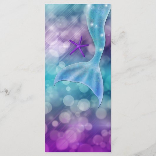 Meerjungfrau-Schwanz im Party-Menü verzaubert Menükarte (Rückseite)