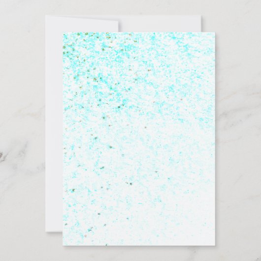 Meerjungfrau Schwanz Iridescent Glitzer Sea 1. Geb Einladung (Rückseite)