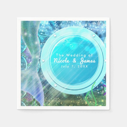 Meerjungfrau Schwanz Magie unter dem Meer Geburtst Serviette (Vorderseite)