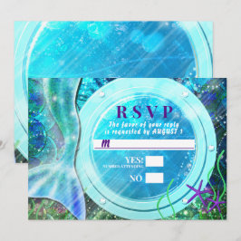 Meerjungfrau Schwanz Magie unter dem Meer Süß 16 U Einladung