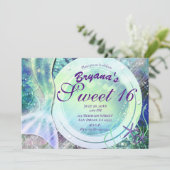 Meerjungfrau Schwanz Magie unter Wasser Süß 16 Lic Einladung (Stehend Vorderseite)