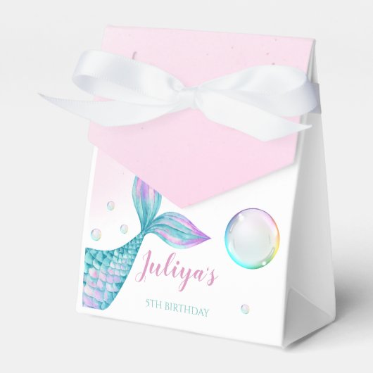 Meerjungfrau Schwanz mit Blasen Geburtstag Geschenkschachtel (Vorderseite)