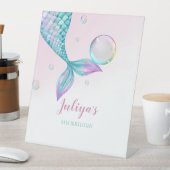 Meerjungfrau Schwanz mit Blasen Geburtstag Sockelschild (In Situ)