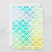 Meerjungfrau Schwanz Niedlich Wasserfarbe 1. Gebur Einladung (Rückseite)