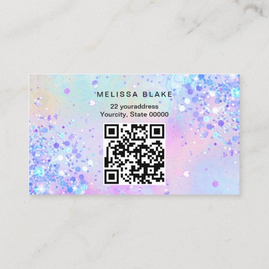 Meerjungfrau-Schwanz simuliert chunky Glitzer Visitenkarte (Rückseite)