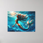 Meerjungfrau Schwanz Skulptur Leinwanddruck (Vorderseite)