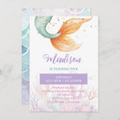 Meerjungfrau Schwanz unter dem Meer Einladung (Vorne/Hinten)