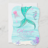 Meerjungfrau Schwanz unter dem Meer Einladung (Vorderseite)
