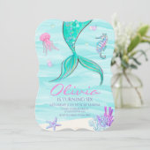 Meerjungfrau Schwanz unter dem Meer Einladung (Stehend Vorderseite)