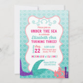 Meerjungfrau Schwanz unter dem Meer Einladung (Vorderseite)