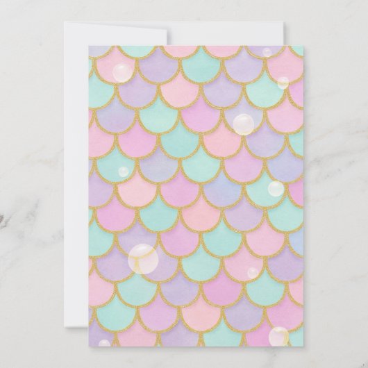 Meerjungfrau Schwanz unter dem Meer Einladung (Rückseite)