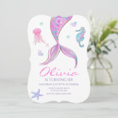 Meerjungfrau Schwanz unter dem Meer Einladung (Stehend Vorderseite)