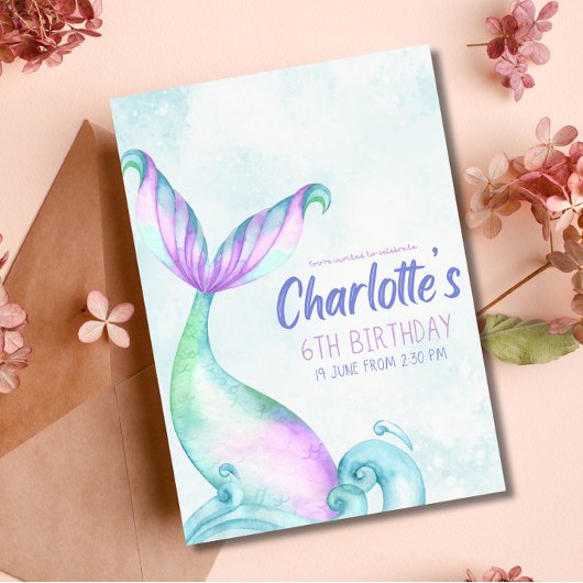 Meerjungfrau Schwanz unter dem Meer Einladung