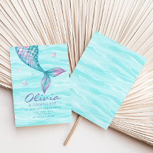 Meerjungfrau Schwanz unter dem Meer Einladung