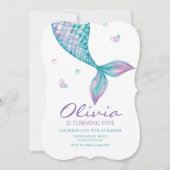 Meerjungfrau Schwanz unter dem Meer Einladung (Vorderseite)