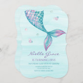 Meerjungfrau Schwanz unter dem Meer Einladung (Vorne/Hinten)