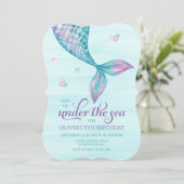 Meerjungfrau Schwanz unter dem Meer Einladung (Stehend Vorderseite)