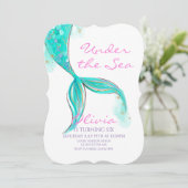 Meerjungfrau Schwanz unter dem Meer Einladung (Stehend Vorderseite)