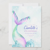 Meerjungfrau Schwanz unter dem Meer Einladung (Vorderseite)