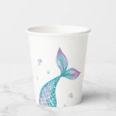 Meerjungfrau Schwanz unter dem Meer Geburtstag Pappbecher (Rückseite)