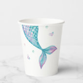 Meerjungfrau Schwanz unter dem Meer Geburtstag Pappbecher (Vorderseite)