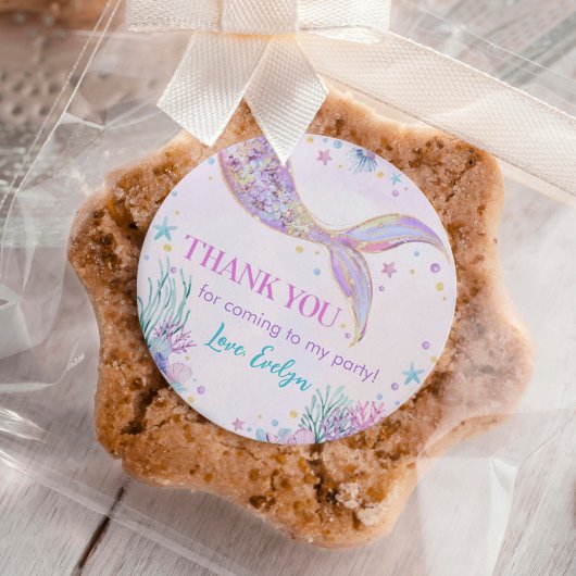 Meerjungfrau Schwanz unter dem Meer Geburtstag Runder Aufkleber