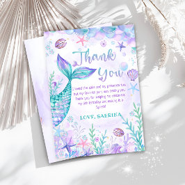 Meerjungfrau-Schwanz unter der Geburtstagspartei Dankeskarte