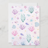 Meerjungfrau-Schwanz unter der Meeresfrau Geburtst Einladung (Rückseite)