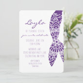 Meerjungfrau-Schwanz unter der Meeresfrau Geburtst Einladung (Stehend Vorderseite)