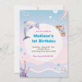 Meerjungfrau-Schwanz unter Meerrosa Einladung (Vorderseite)