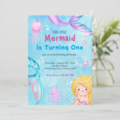 Meerjungfrau-Schwanz unter Meerrosa Einladung (Stehend Vorderseite)