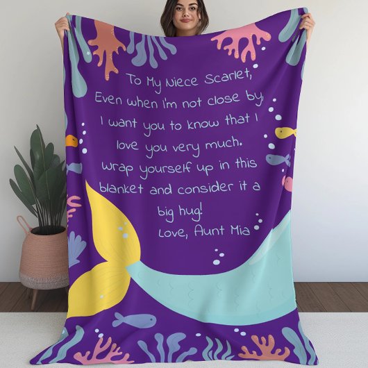 Meerjungfrau Schwanz Unterwasserwelt Riff und Fisc Fleecedecke