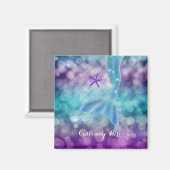 Meerjungfrau-Schwanz verzaubert unter dem Meeresma Magnet (Vorderseite/Rückseite)